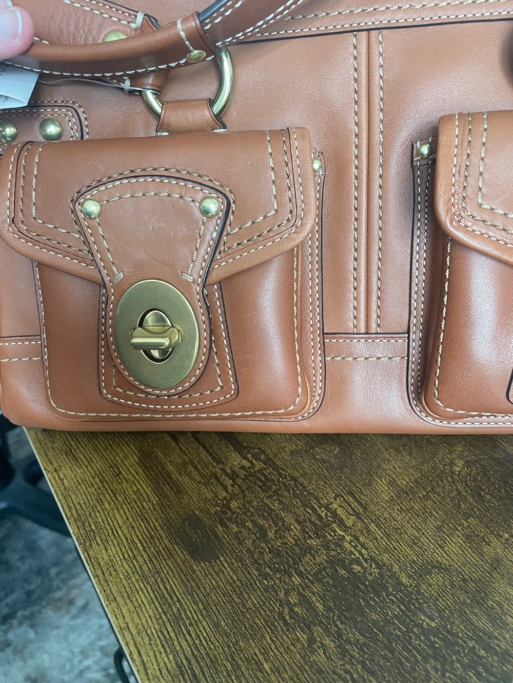 Vintage Coach Legacy Turnlock Leather Satchel in Whiskey, with original tags - Picture 10 of 16